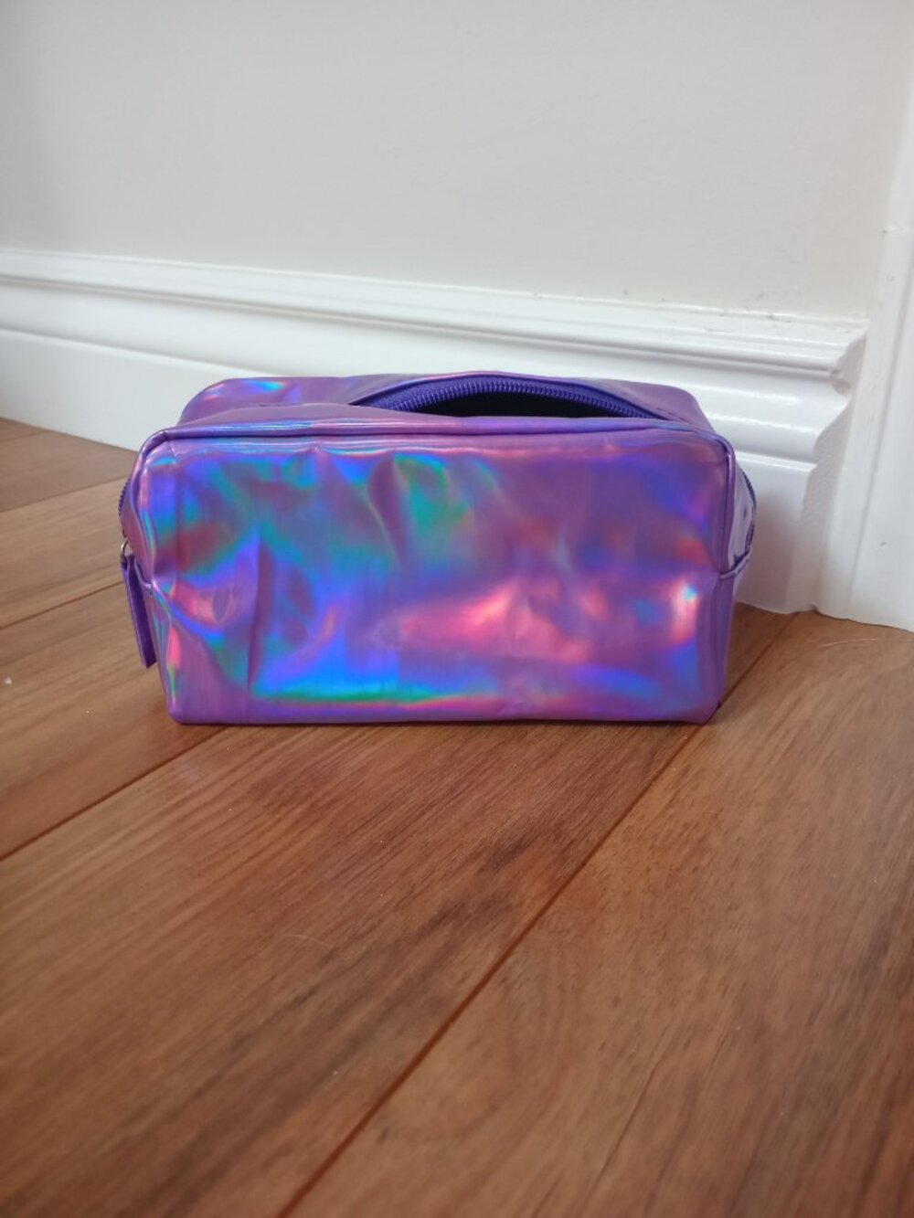 Holographic Purple Cosmetics Bag